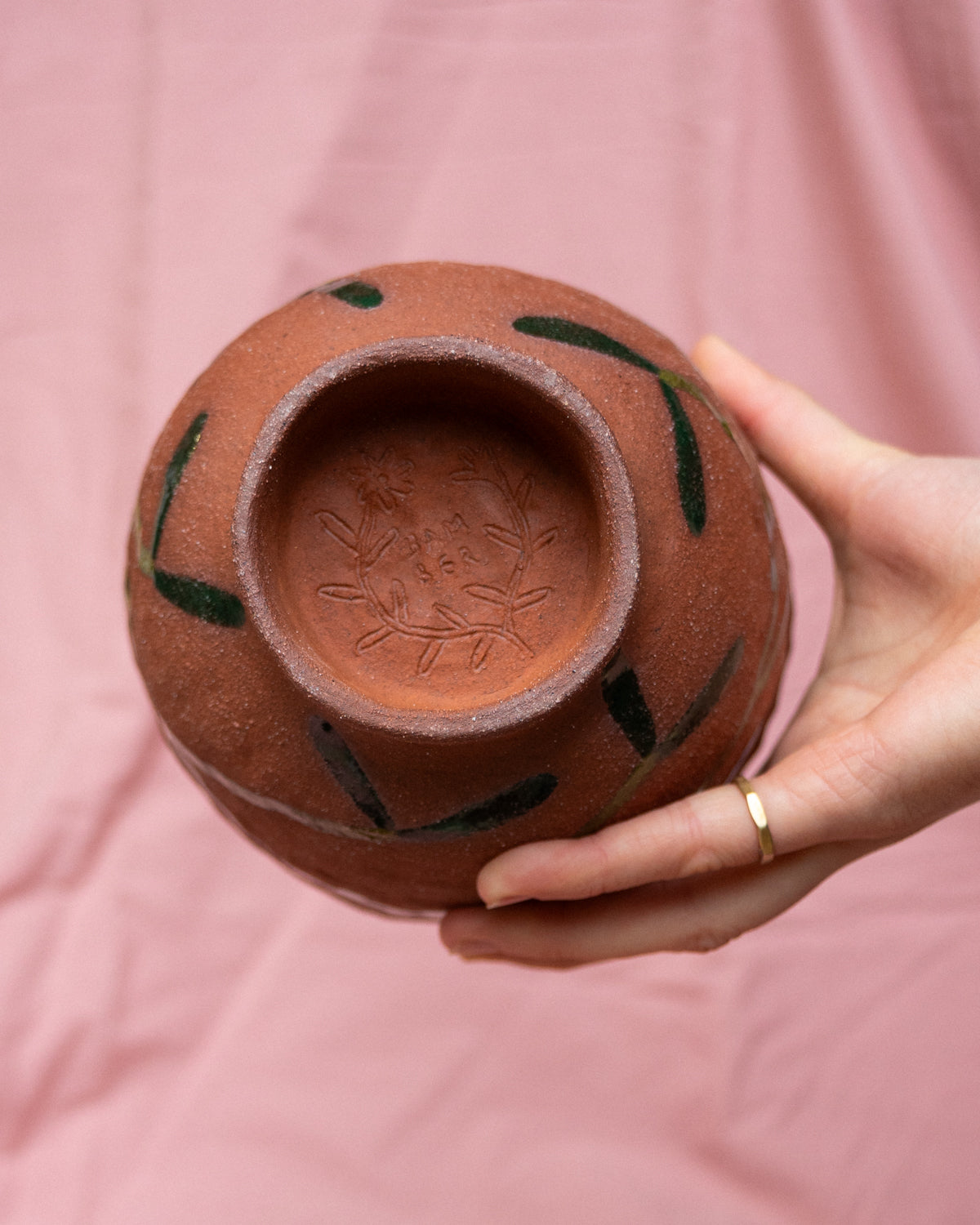 Footed Terracotta Mistletoe Bowl