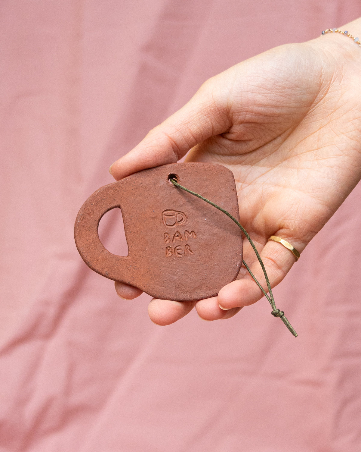 Olive Leafy Mug Hanging Ornament