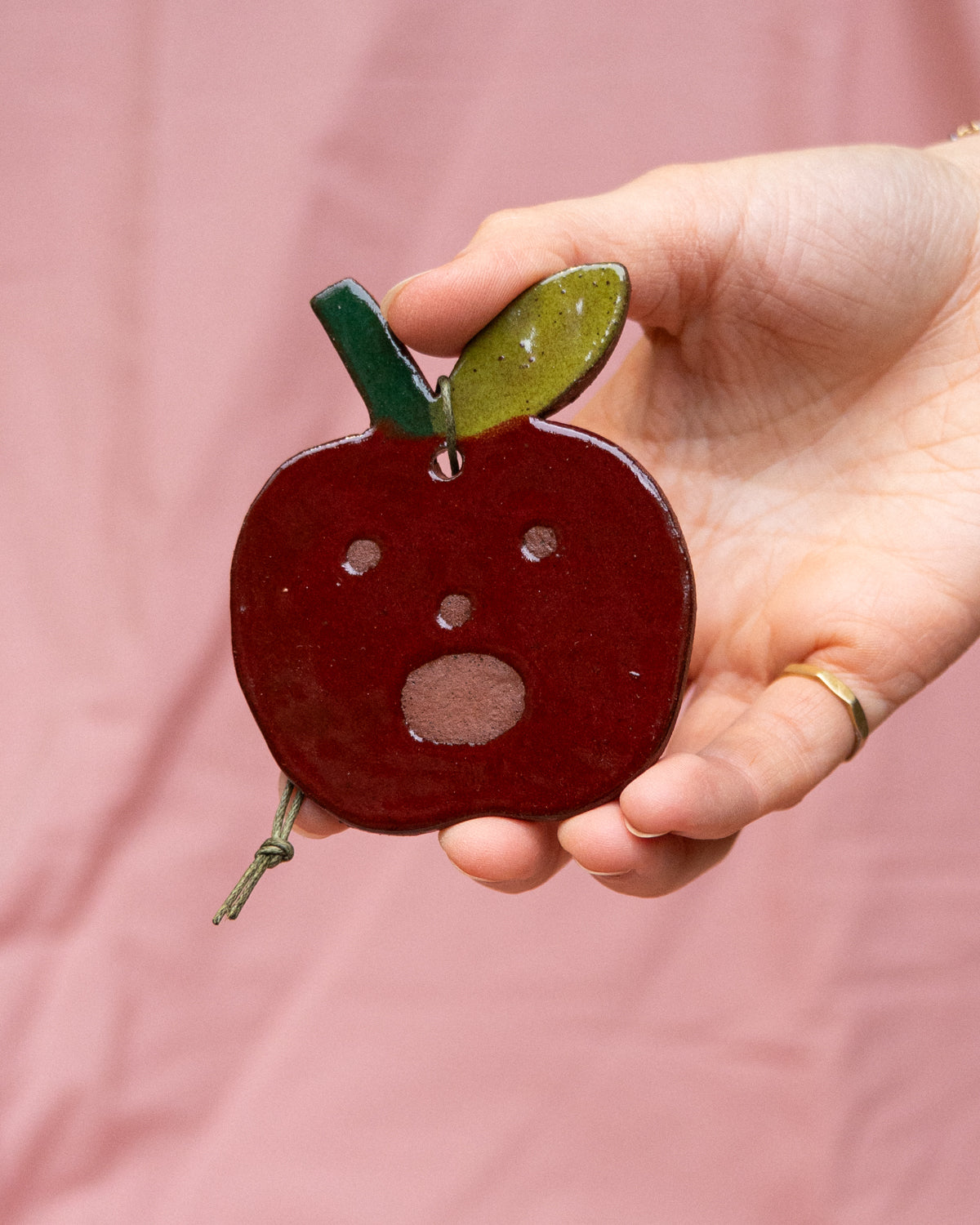Red Shocked Apple Hanging Ornament
