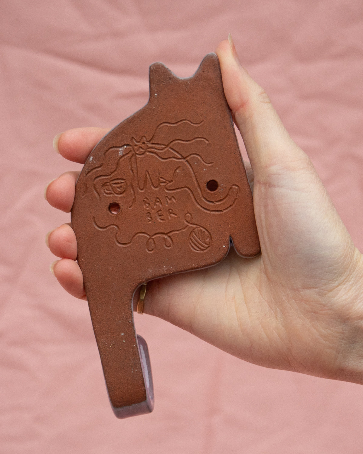 Lilac Cat Wall Hook