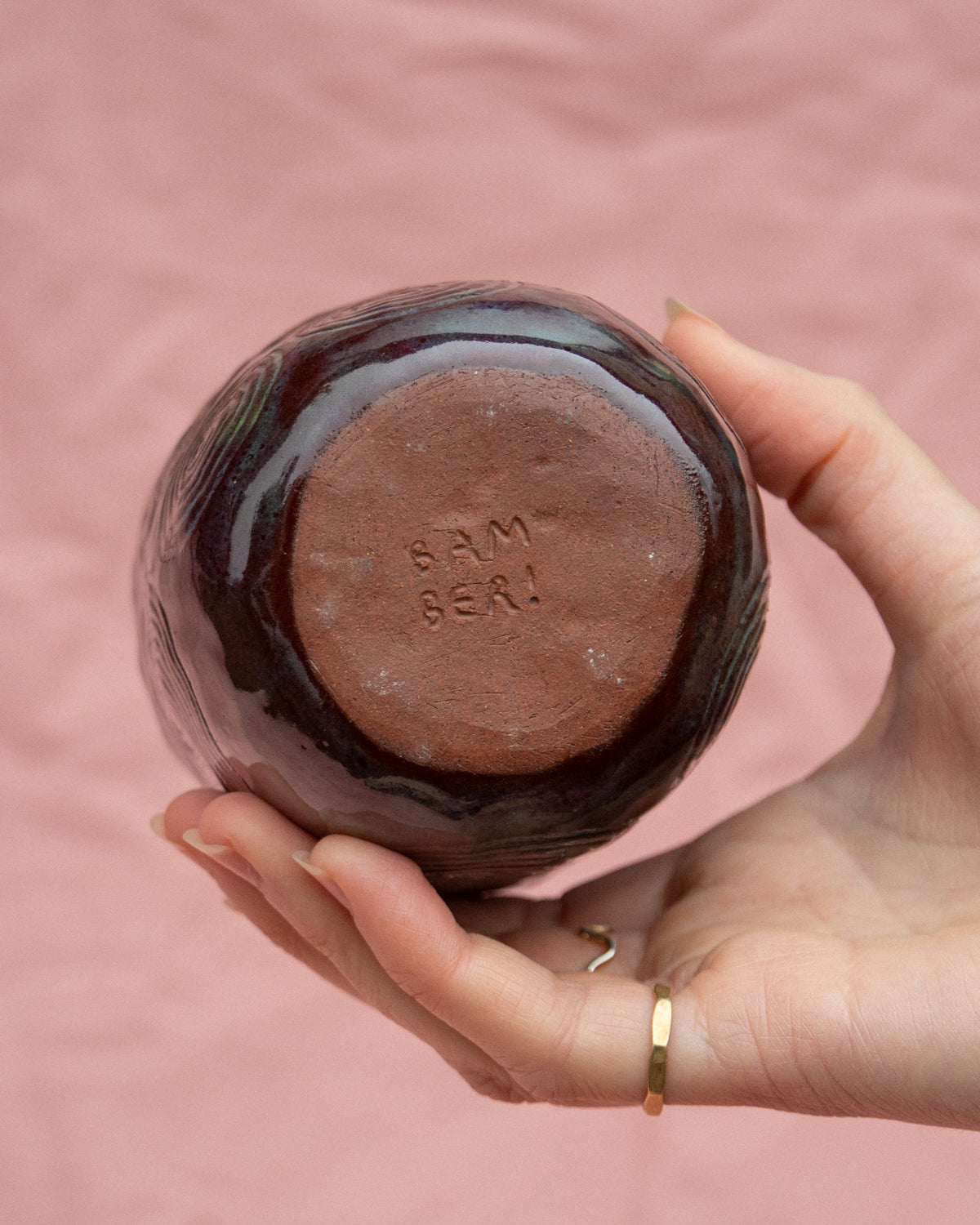 Green + Purple Engraved Circles Cup