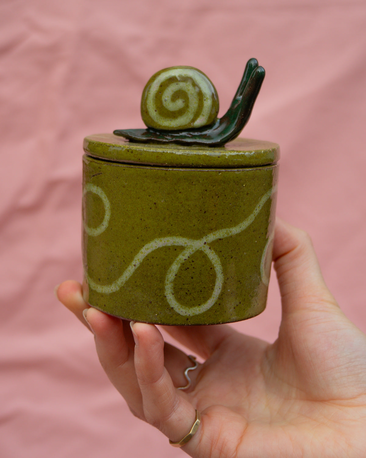 Olive Snail Jar