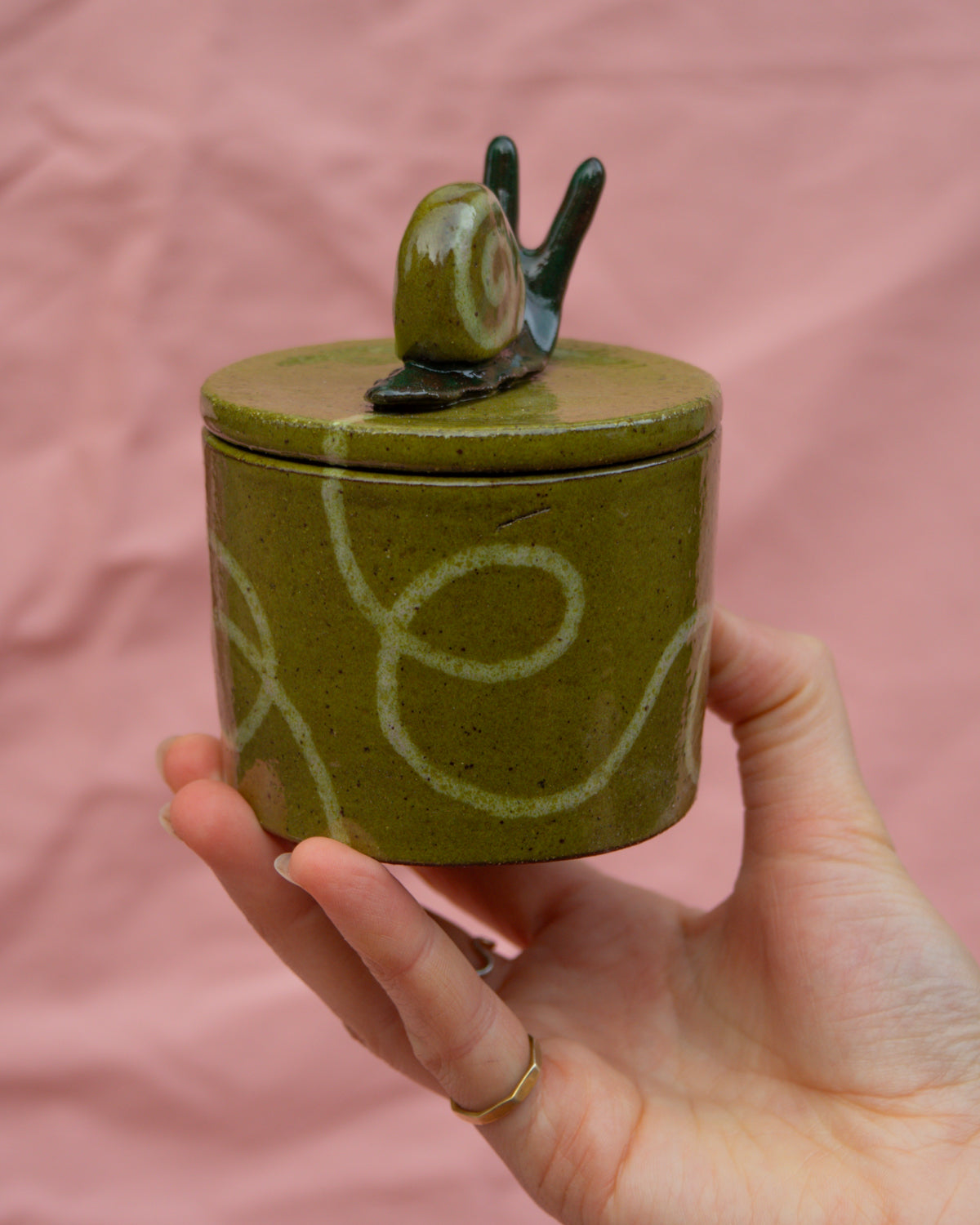 Olive Snail Jar
