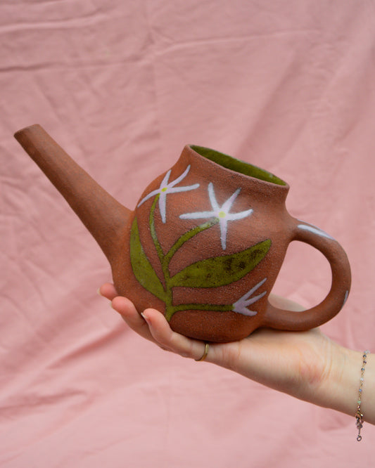 Spikey Flowers Terra Watering Can Pot (Shorter)