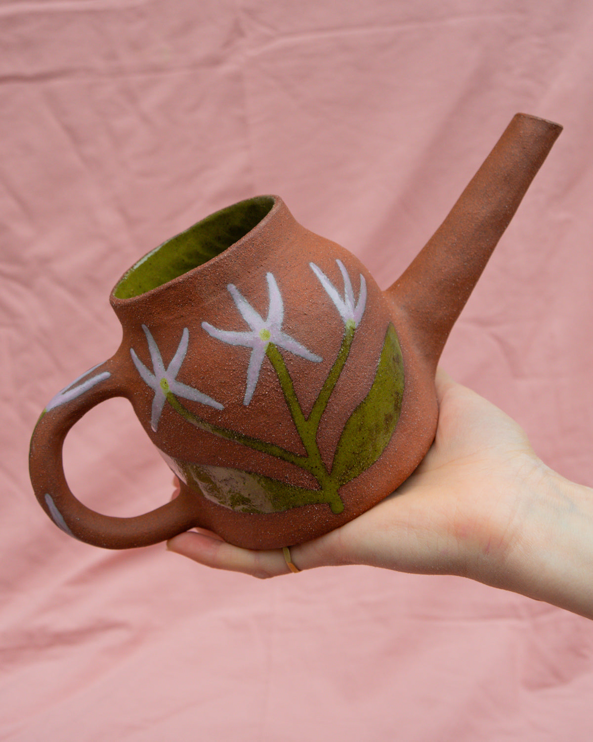Spikey Flowers Terra Watering Can Pot (Shorter)