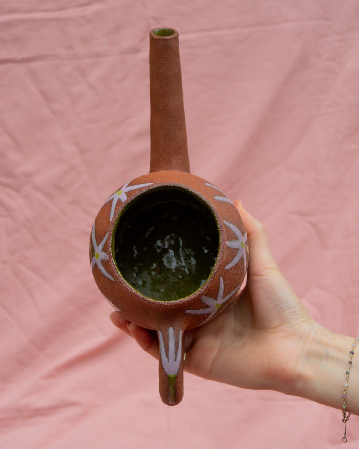 Spikey Flowers Terra Watering Can Pot (Shorter)