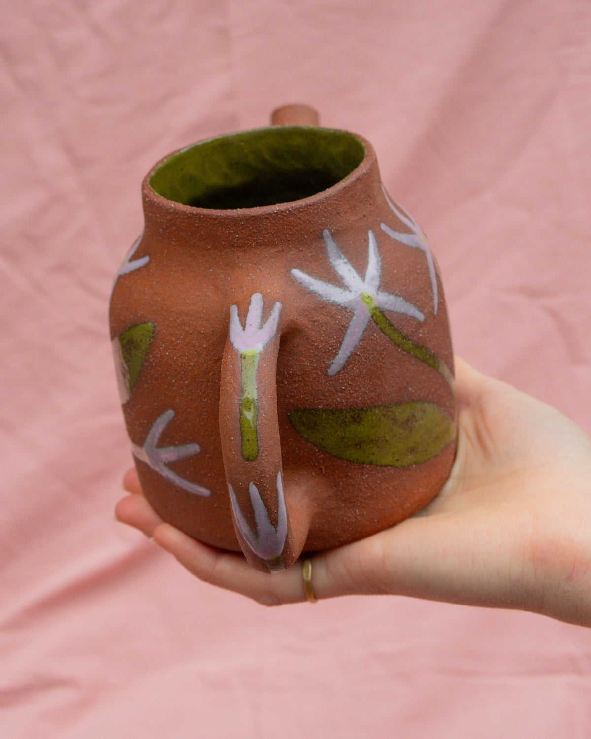 Spikey Flowers Terra Watering Can Pot (Shorter)