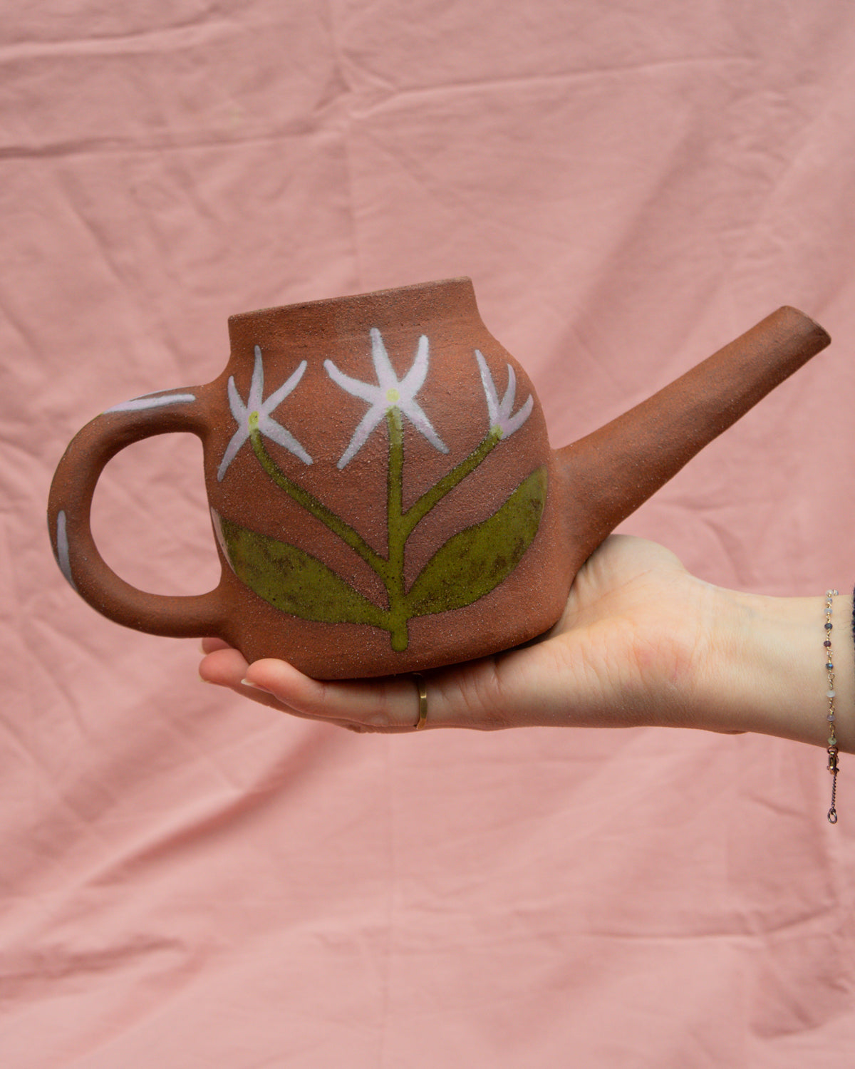 Spikey Flowers Terra Watering Can Pot (Shorter)