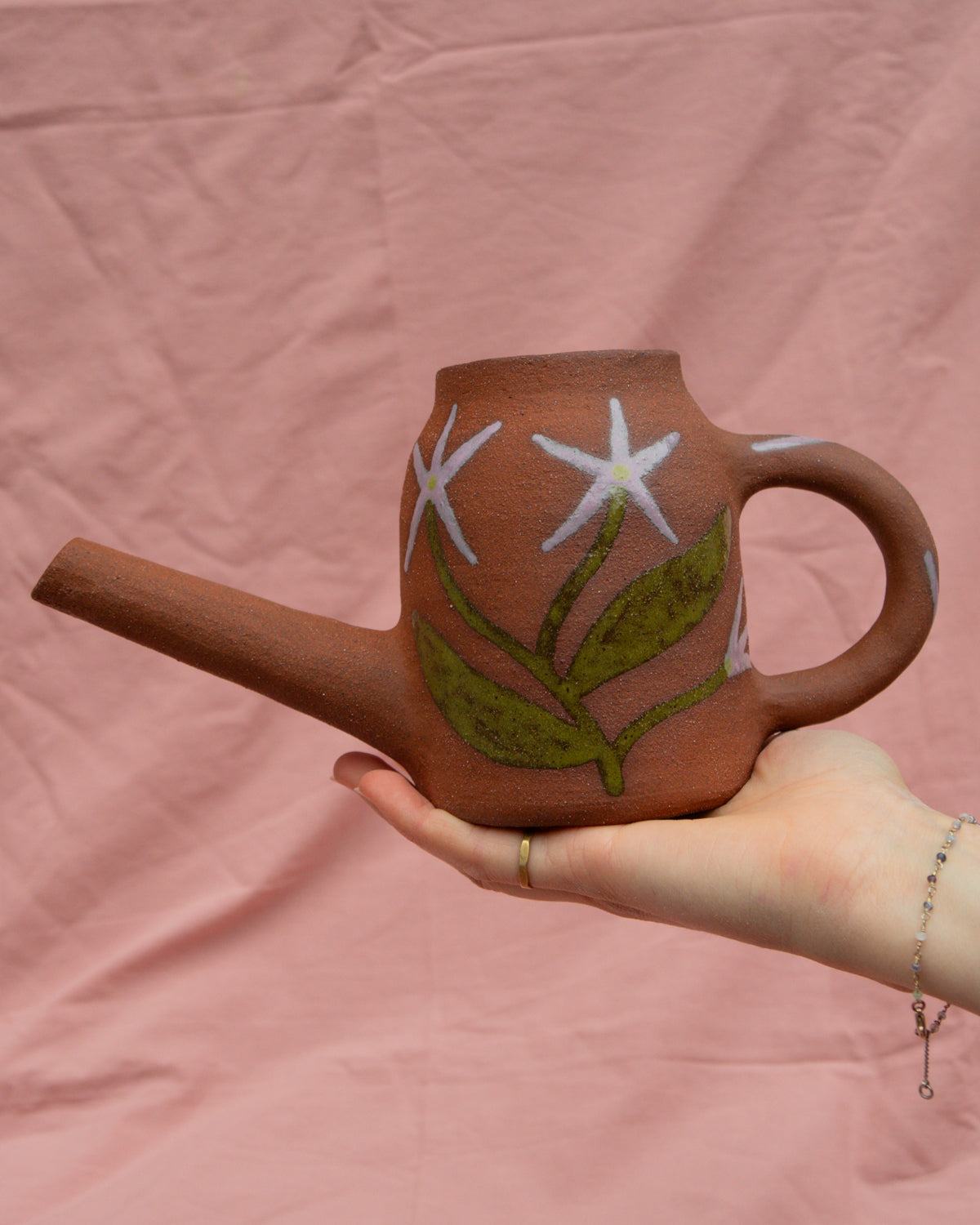 Spikey Flowers Terra Watering Can Pot