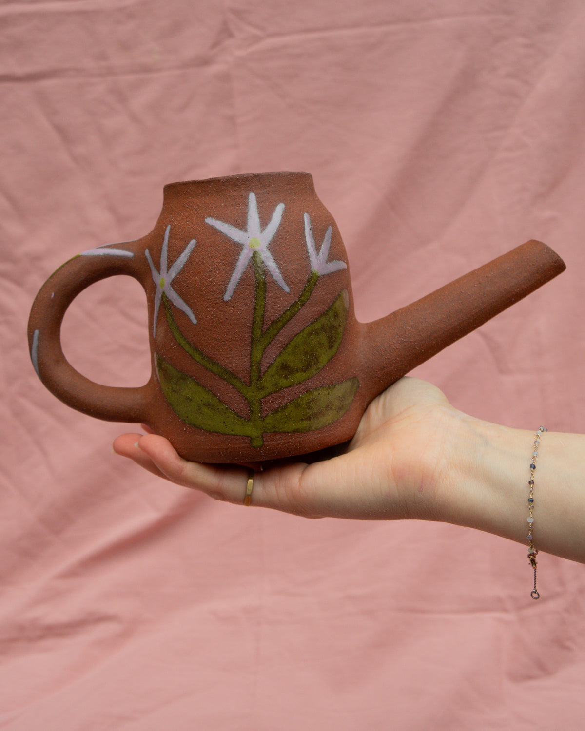 Spikey Flowers Terra Watering Can Pot