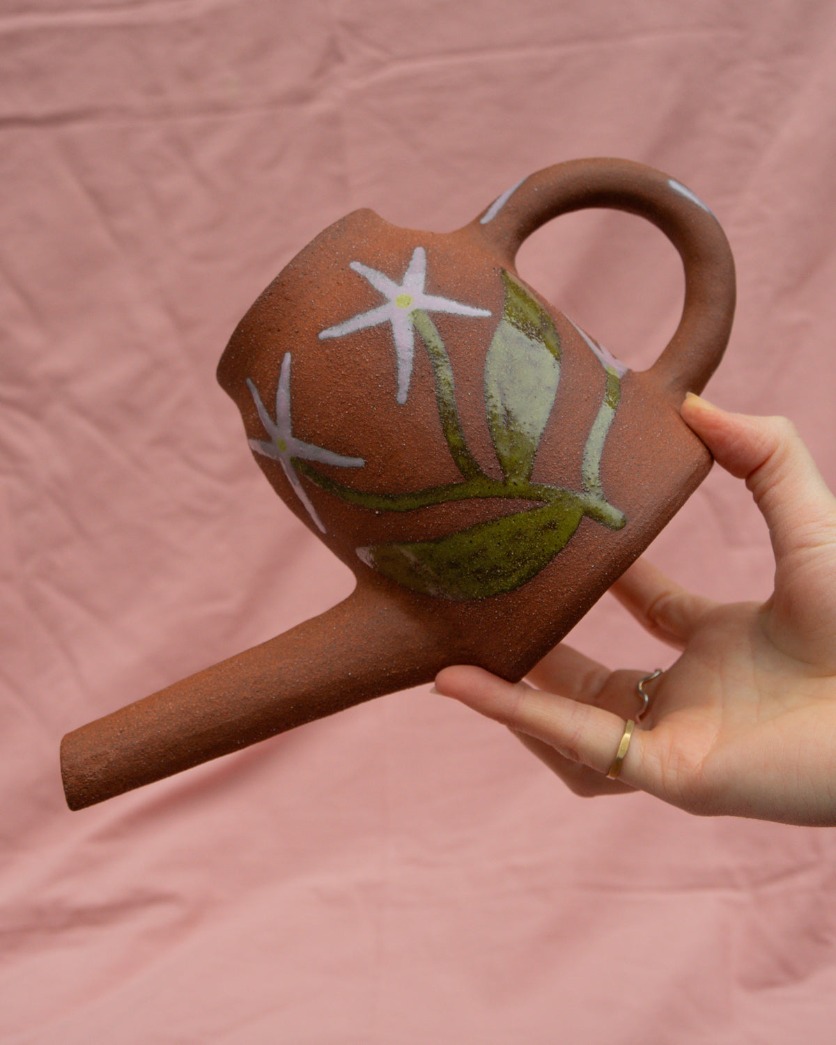 Spikey Flowers Terra Watering Can Pot