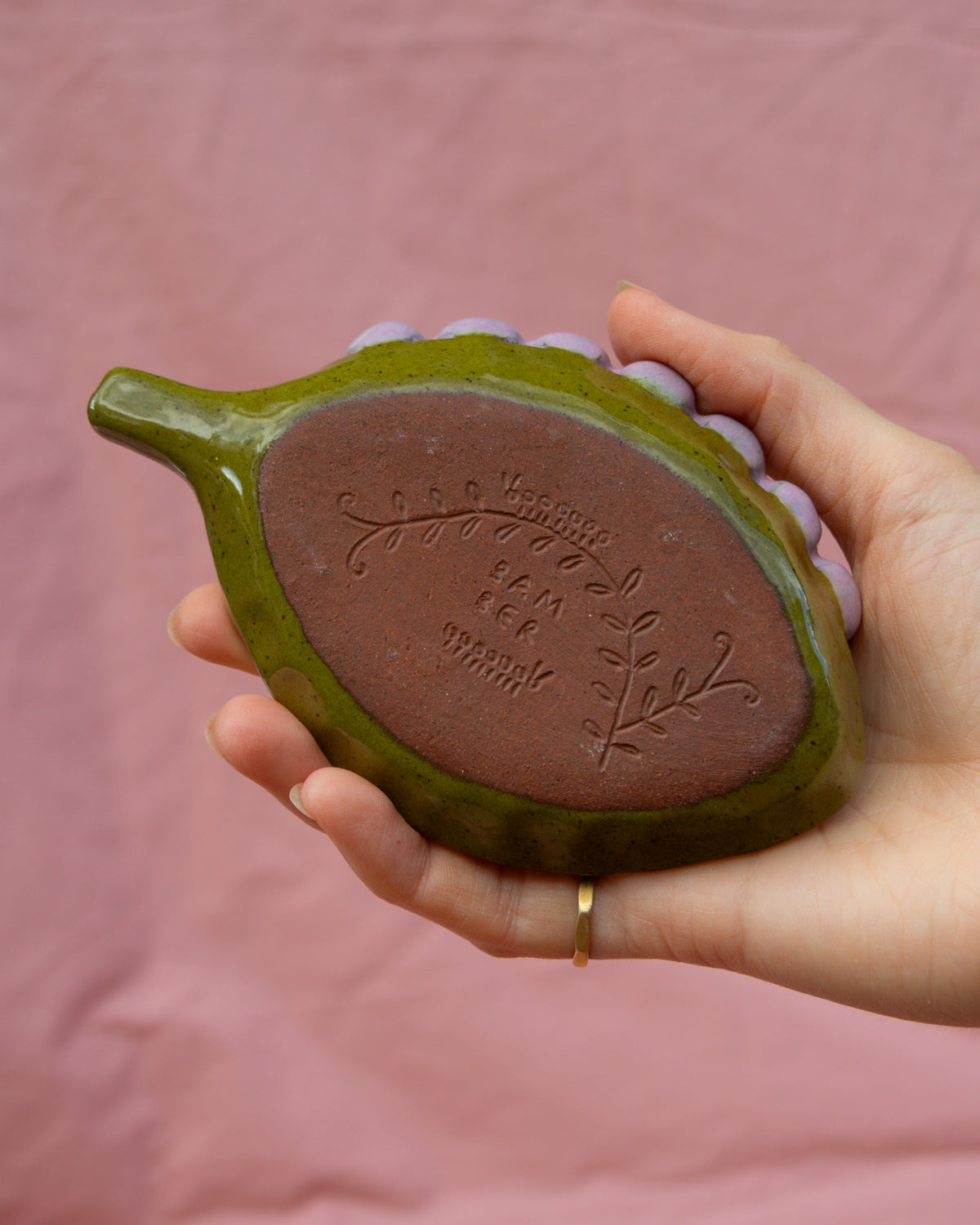 Olive + Lilac Caterpillar Leaf Plate