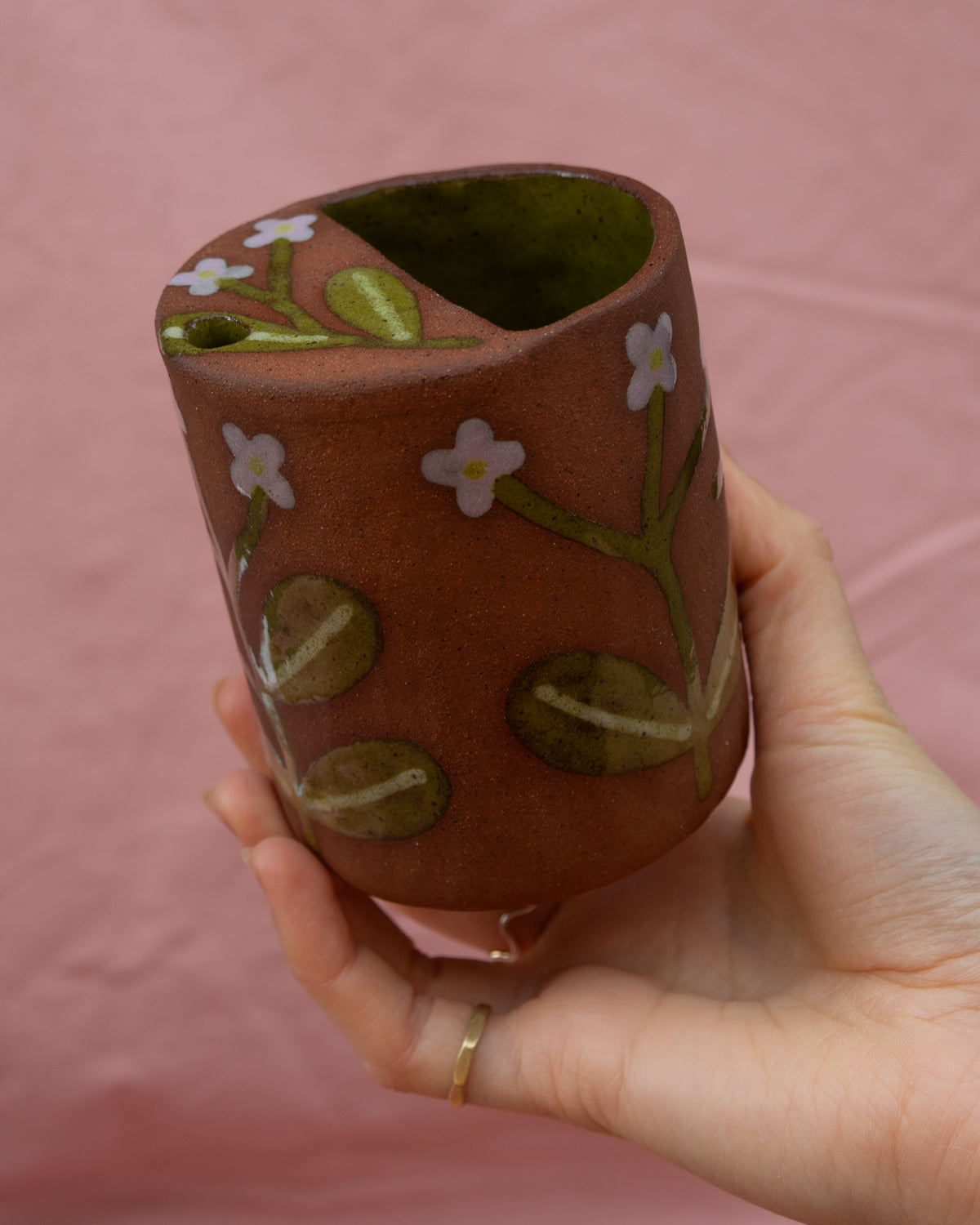 Terracotta Flowers Travel Cup