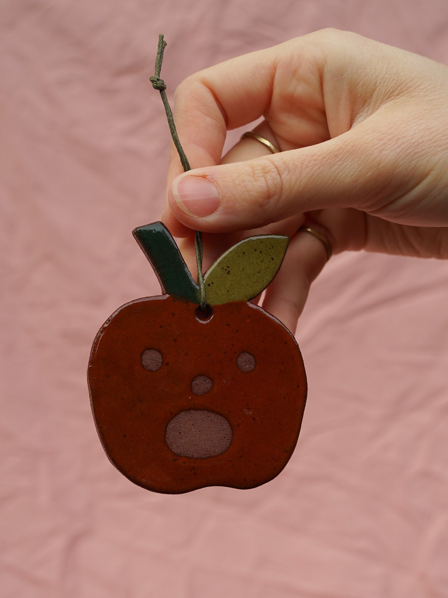 Red Shocked Apple Hanging Ornament