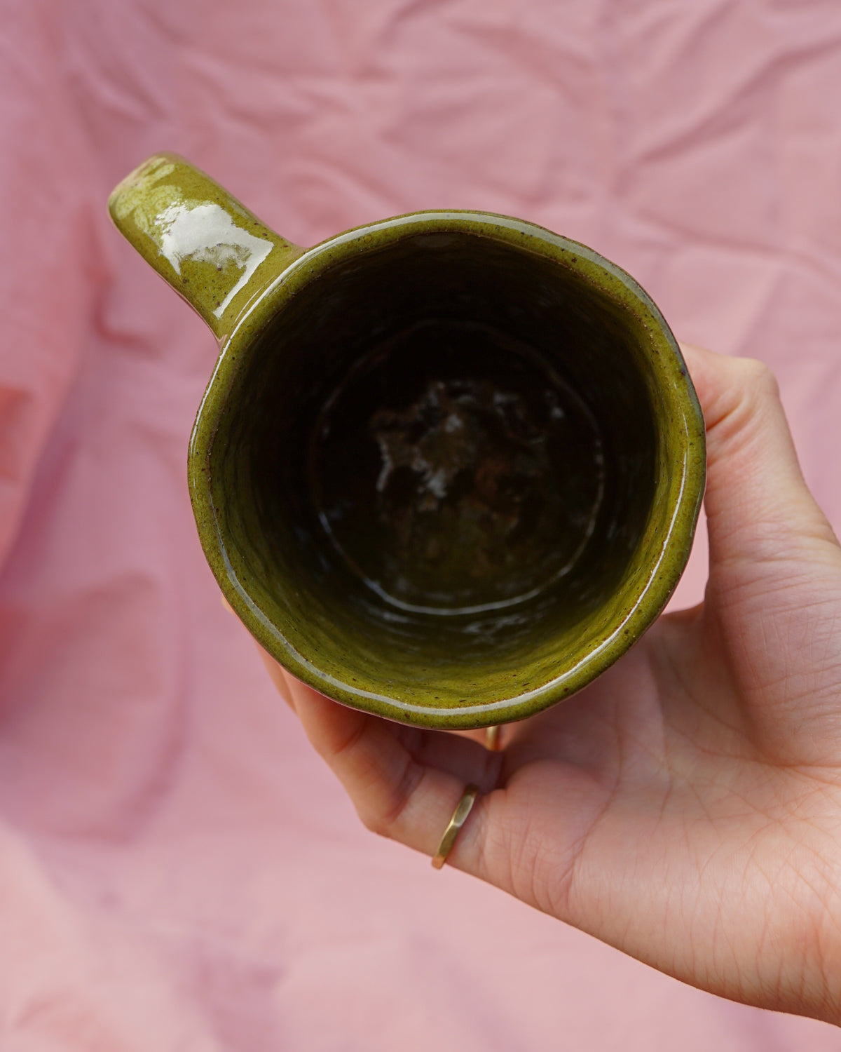 Olive Green Bug Mug