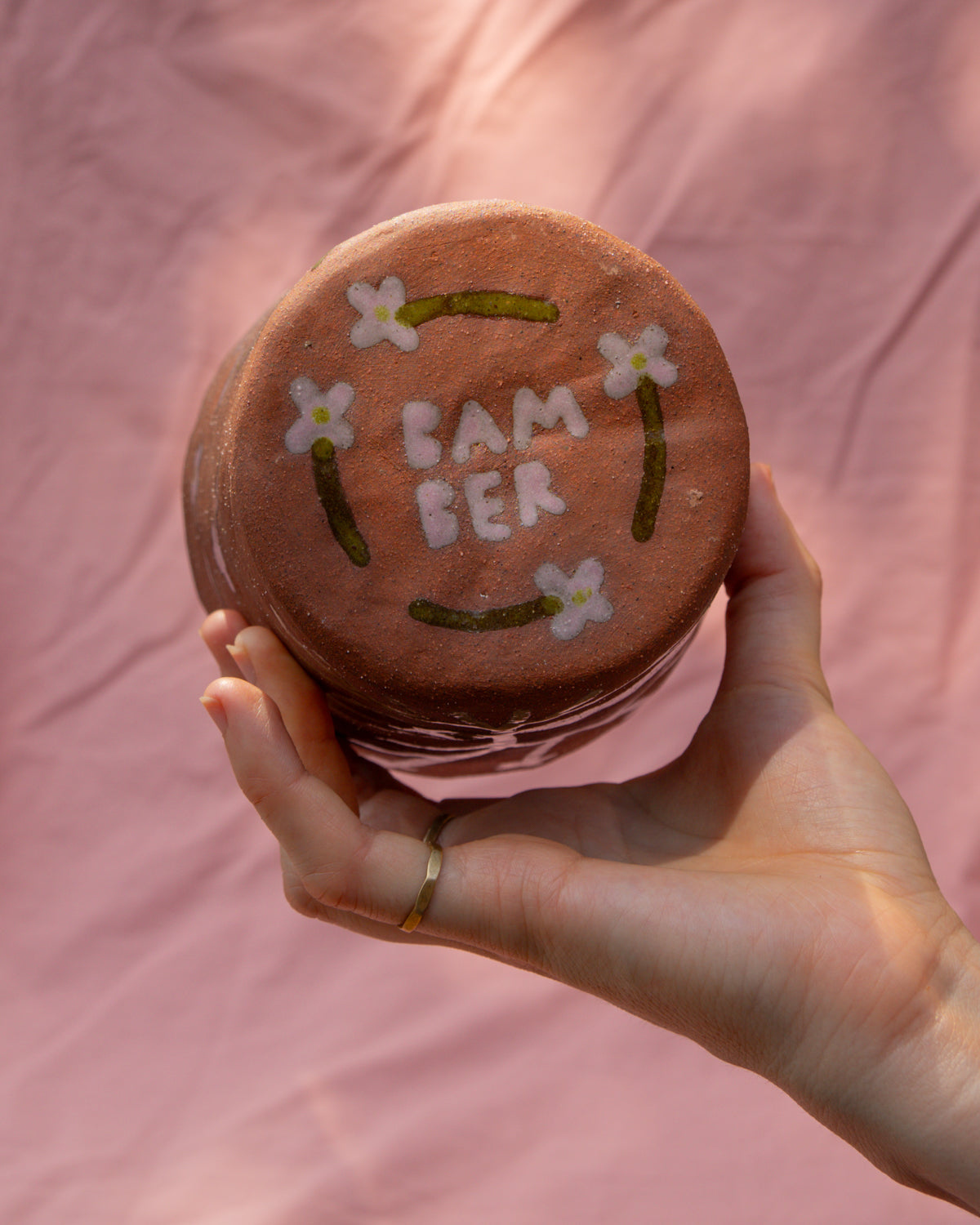 Terracotta Flowers Plant Pot (glazed inside)