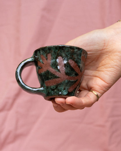 Green Flower Tiny Mug