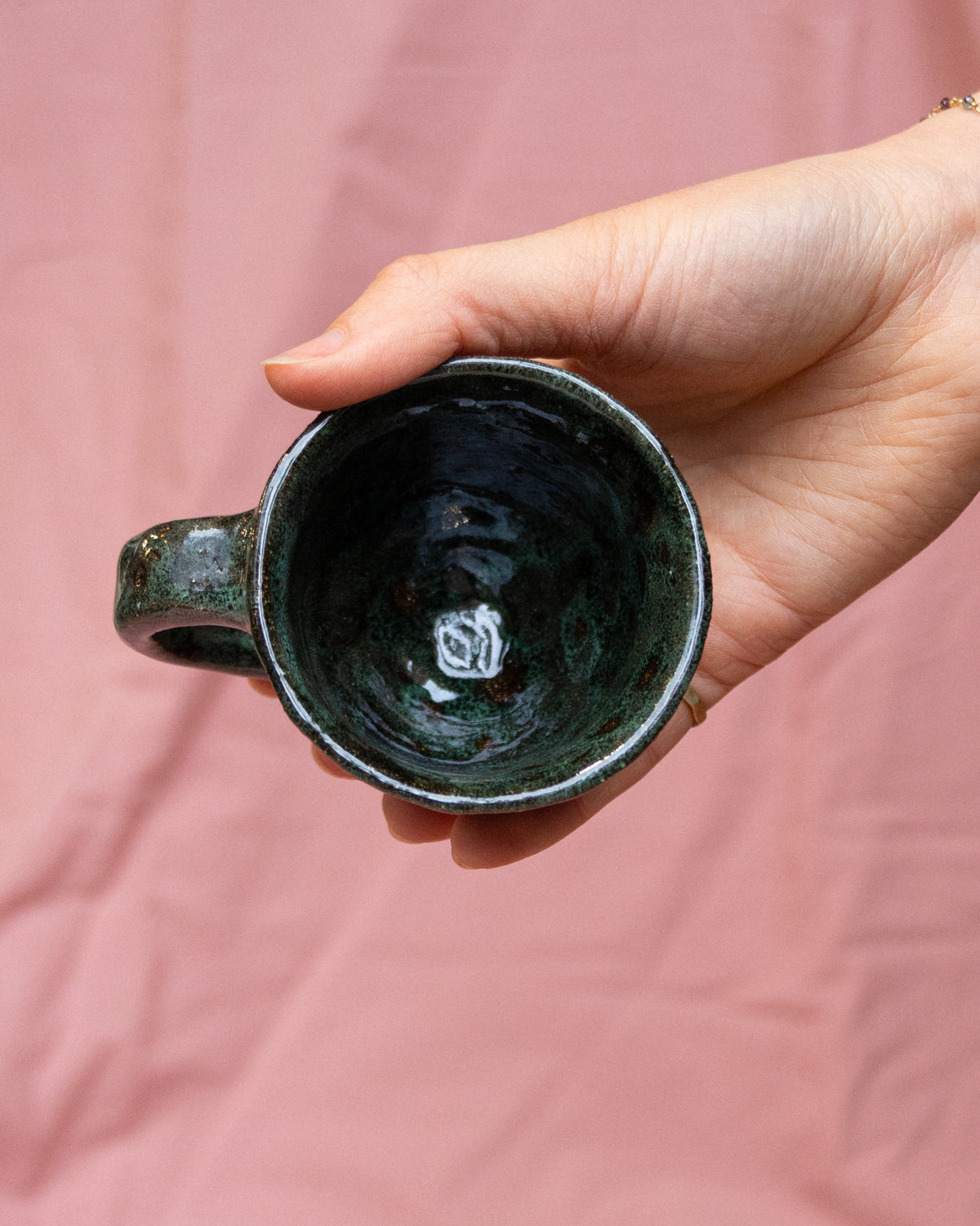 Green Flower Tiny Mug