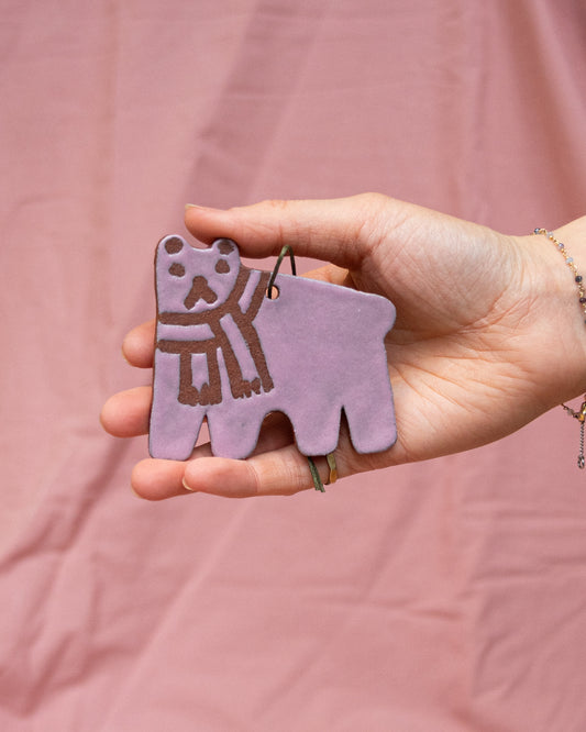 Lilac Polar Bear Hanging Ornament