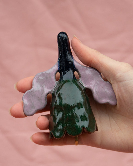 Dark Green + Lilac Flower Candle Snuffer