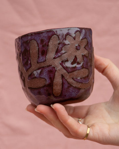 Terracotta Flowers Cup