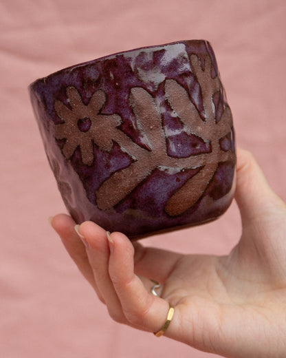 Terracotta Flowers Cup