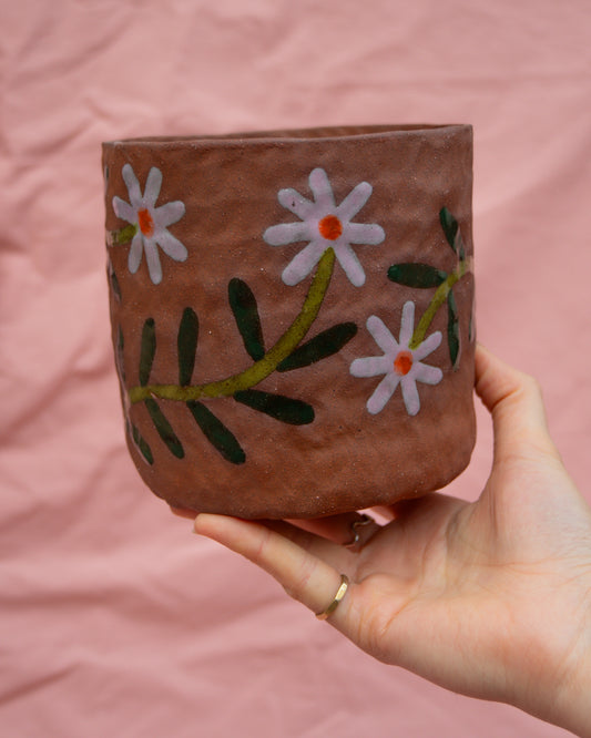 Lilac Straight Wall Flower Plant Pot