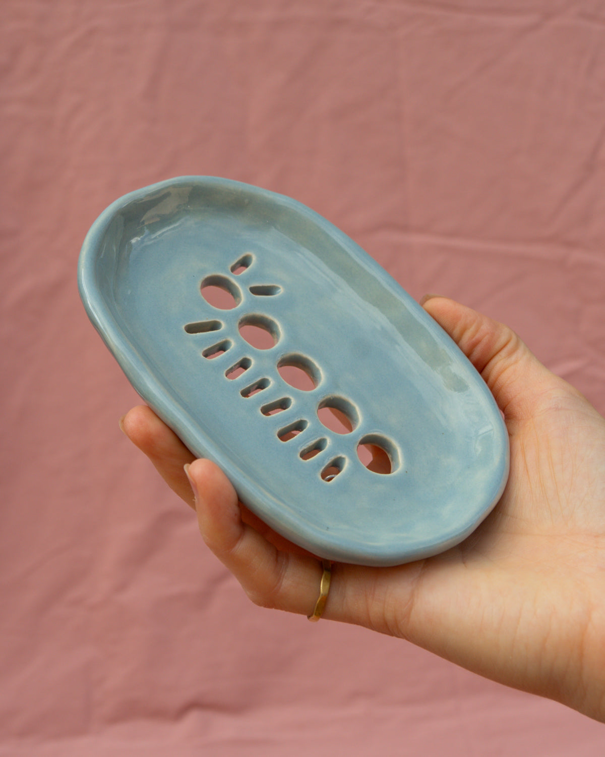 Light Blue Caterpillar Soap Dish