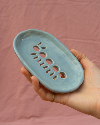 Light Blue Caterpillar Soap Dish