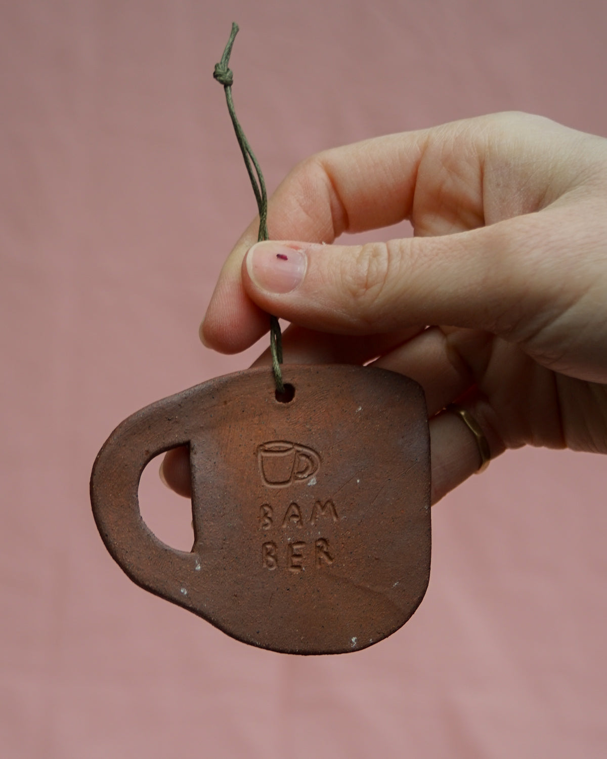Dark Green Spiral Mug Hanging Ornament