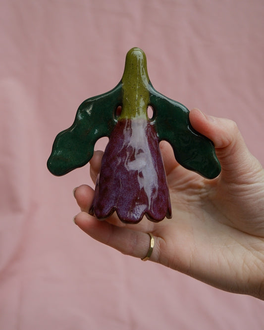 Purple, Dark Green + Olive Flower Candle Snuffer