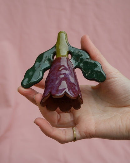 Purple, Dark Green + Olive Flower Candle Snuffer