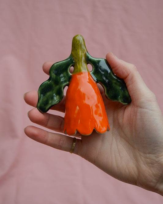 Orange, Dark Green + Olive Flower Candle Snuffer