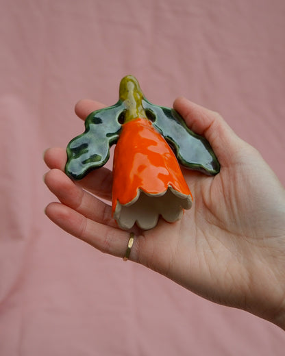Orange, Dark Green + Olive Flower Candle Snuffer