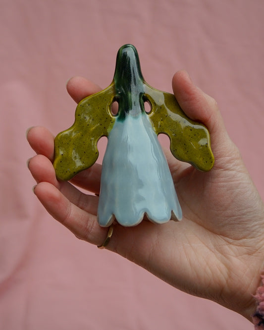 Light Blue, Dark Green + Olive Flower Candle Snuffer