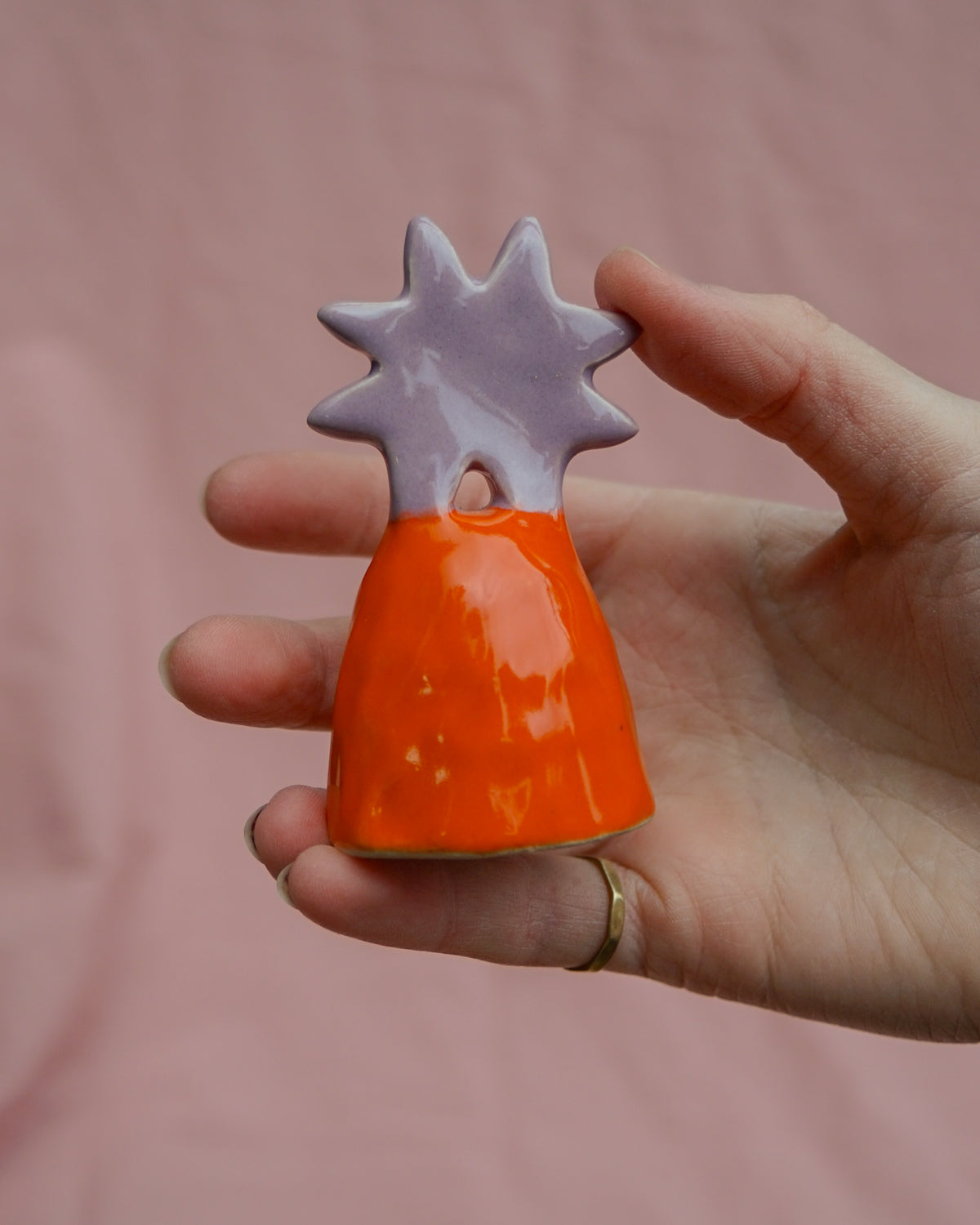 Lilac + Orange Star Candle Snuffer