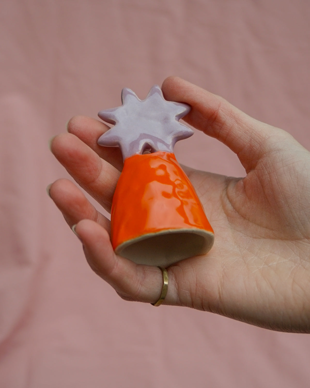 Lilac + Orange Star Candle Snuffer