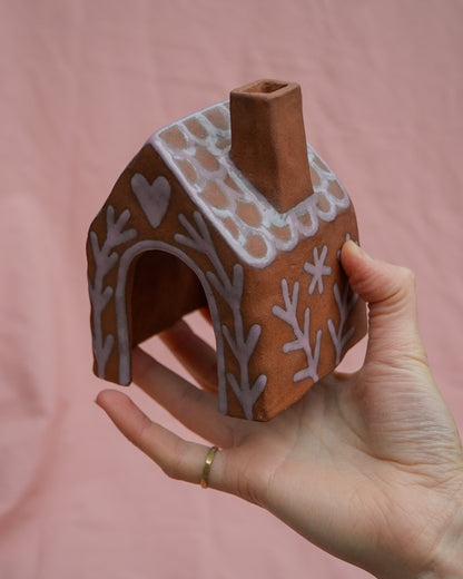 Terracotta Gingerbread House Candle Cover (2)