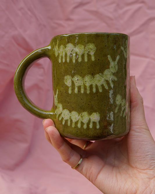 Olive Green Bug Mug