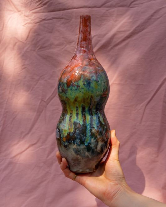 Big multicolour sculptural vase