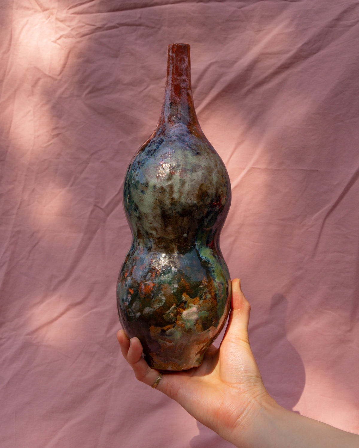Big multicolour sculptural vase