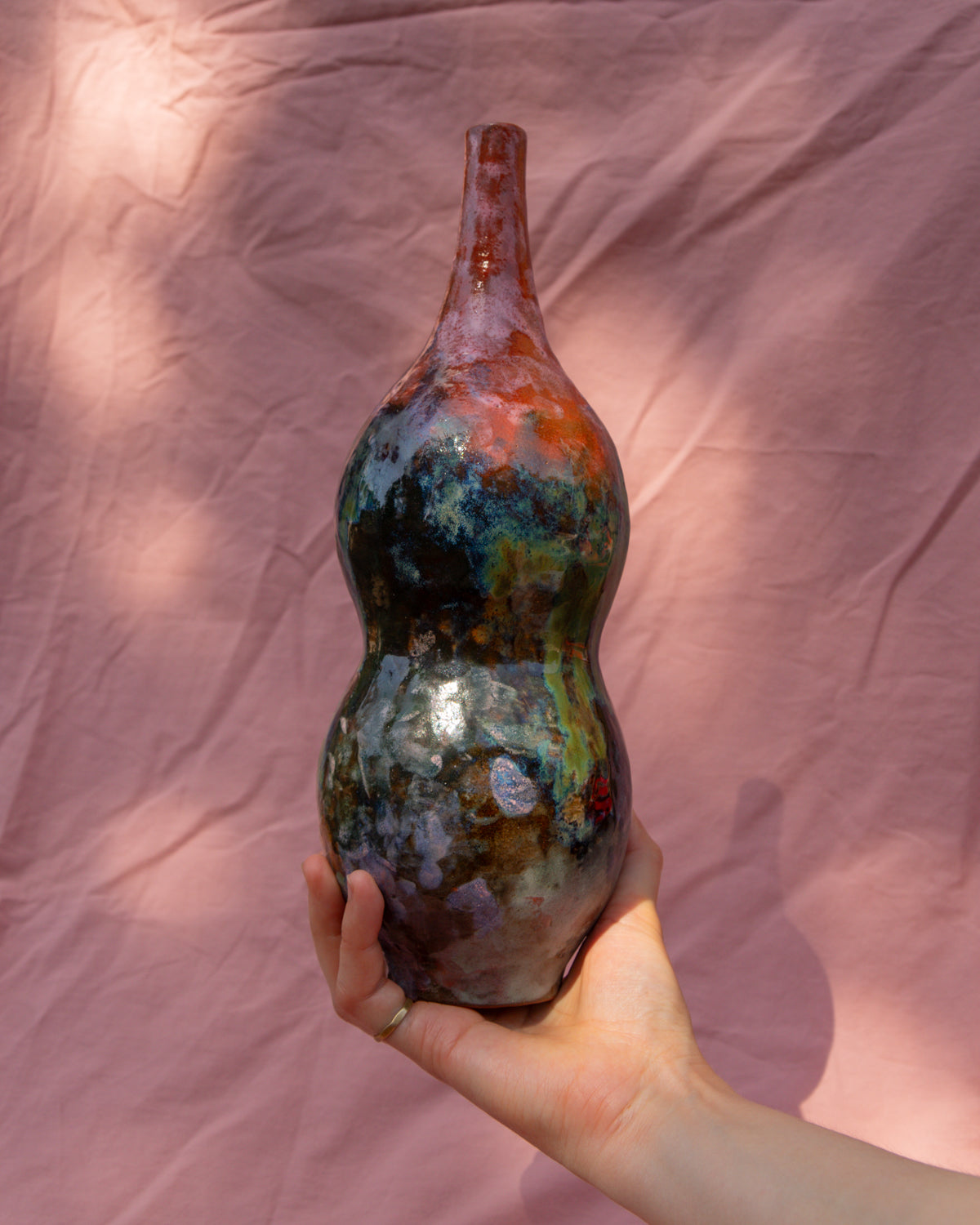 Big multicolour sculptural vase