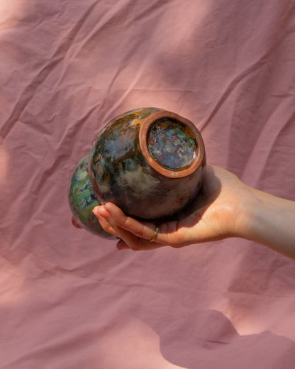 Big multicolour sculptural vase
