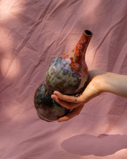 Big multicolour sculptural vase