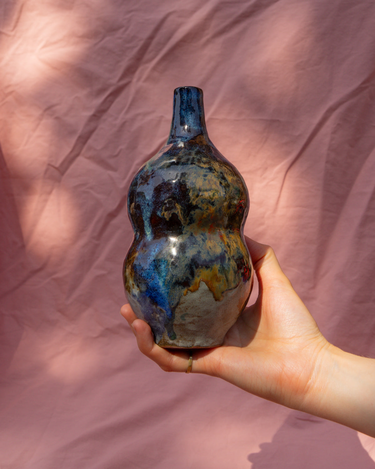 Small multicolour sculptural vase