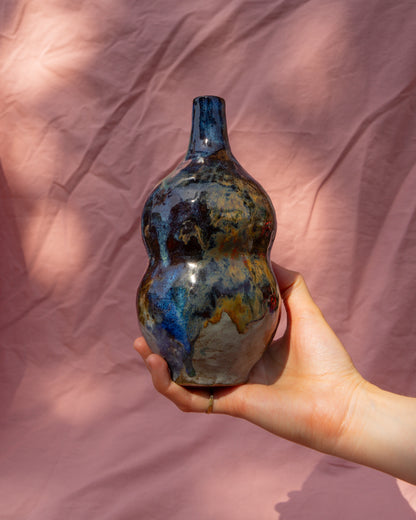 Small multicolour sculptural vase