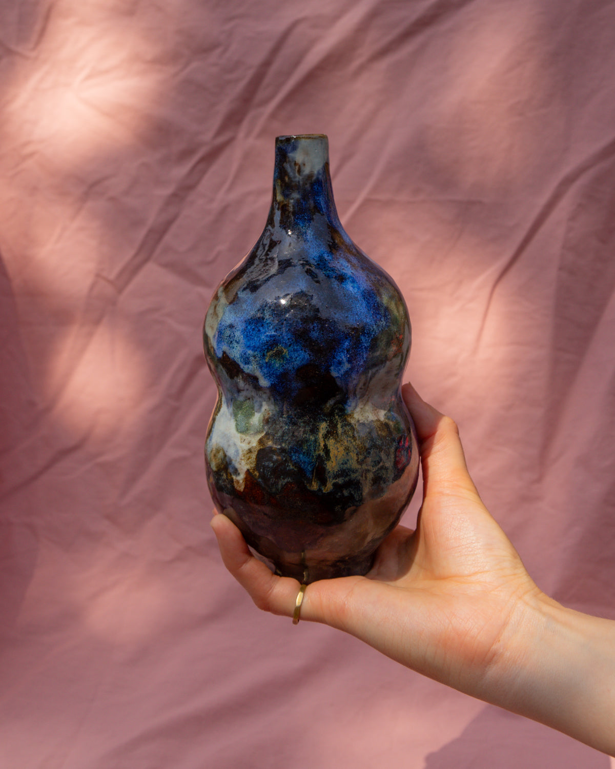 Small multicolour sculptural vase