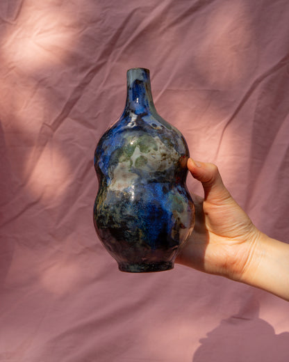 Small multicolour sculptural vase