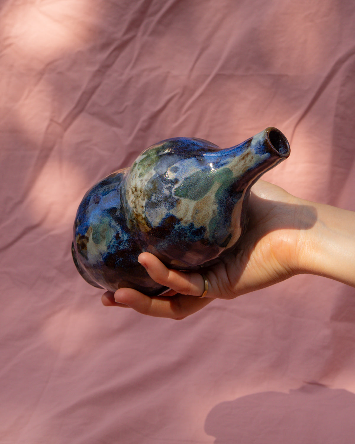Small multicolour sculptural vase