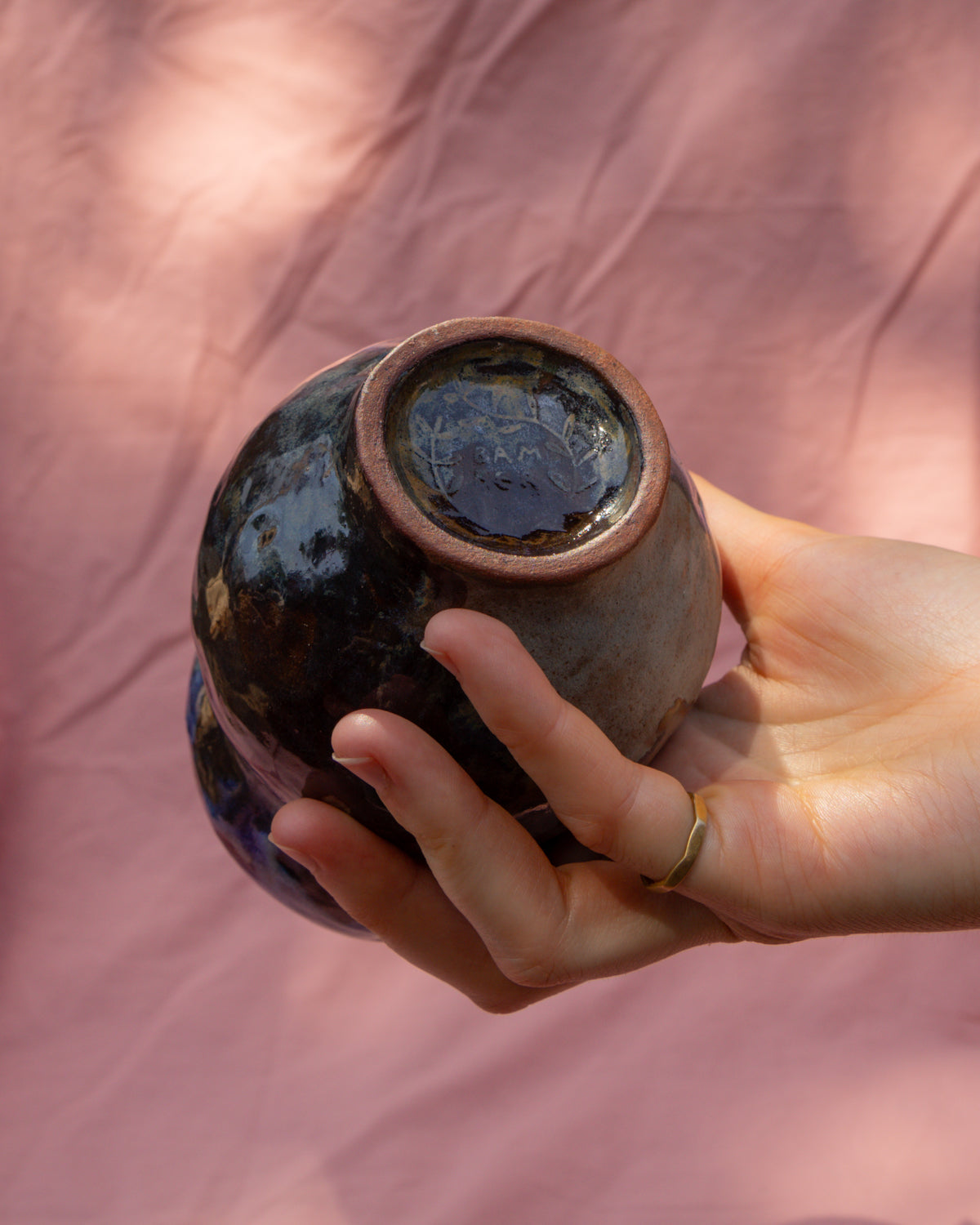 Small multicolour sculptural vase
